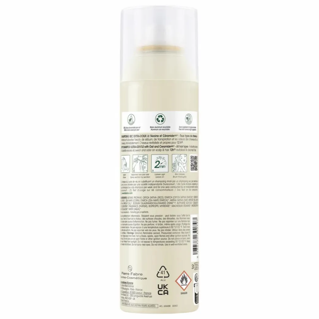 Klorane Dry Shampoo: Oat & Ceramide for Soft, Fresh Hair