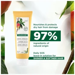 Klorane Mango Nourishing Leave-In Cream for Dry Hair