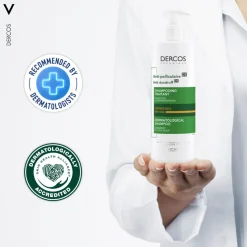 Vichy Dercos Anti-Dandruff Advanced Action Shampoo for Itchy Scalp, Dry Hair