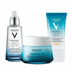 Vichy Minéral 89 Hydration Hyaluronic Acid Routine Set: Serum, Moistur